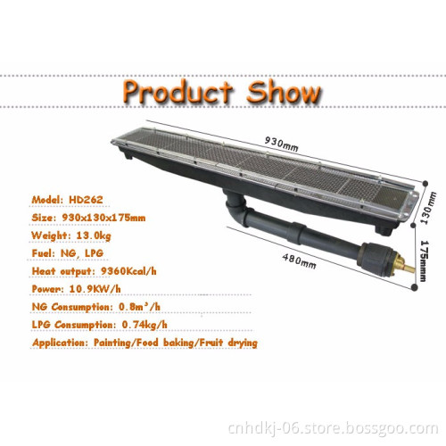 Using infrared gas burners HD262 to preheat oven 350 degrees